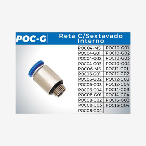 Conexões Instantâneas Rosca BSP (G) Reta comSextavado Interno POC-G