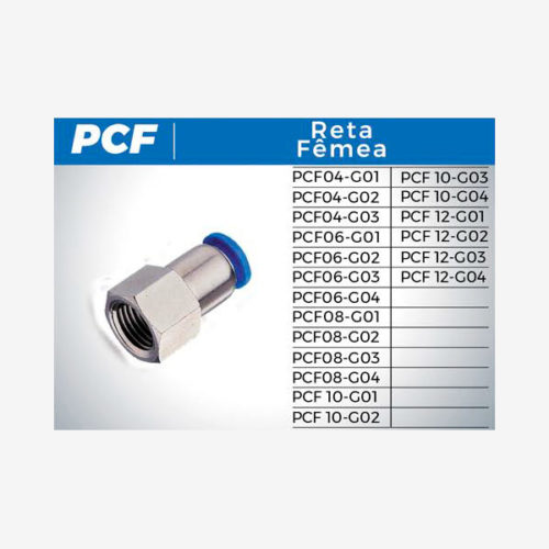 Alfamatec - Conexões Instântaneas Rosca BSP - PCF Reta Fema