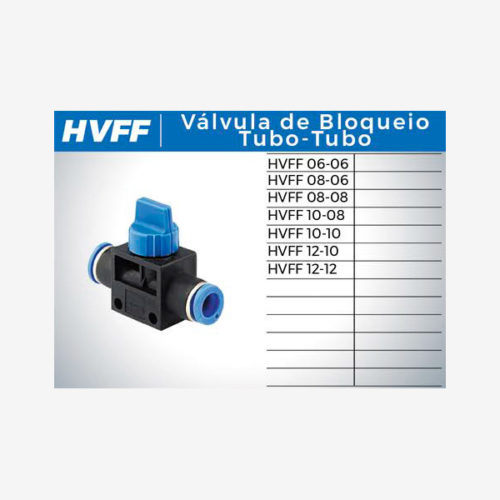 Alfamatec - Conexões Instantâneas Rosca BSP (G) Válvula de Bloqueio Tubo-Tubo HVFF